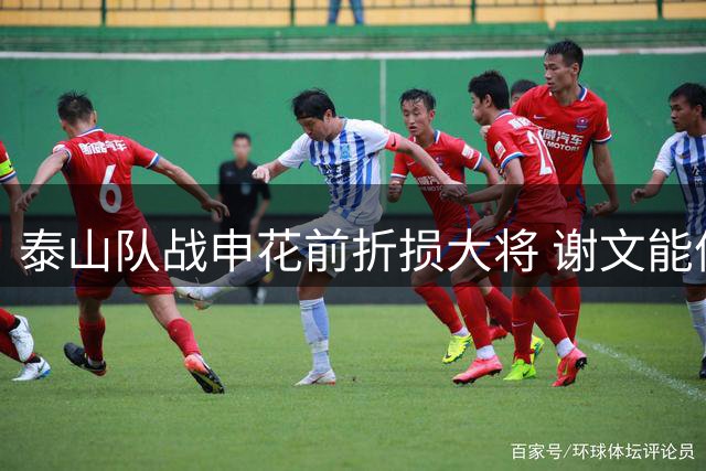 泰山队战申花前折损大将 谢文能停赛影响攻防体系
